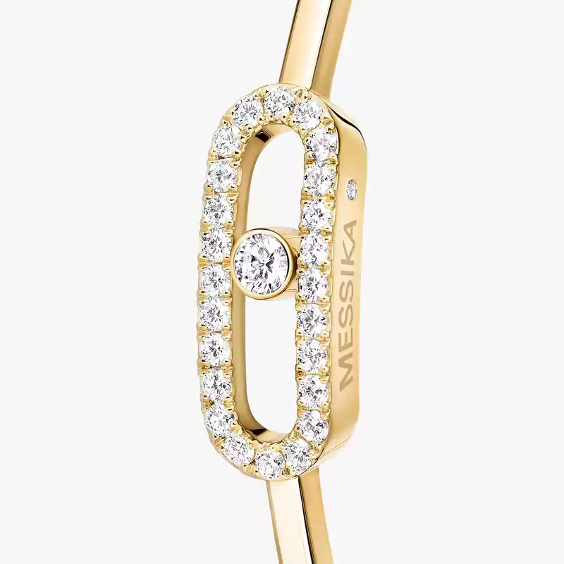 Earrings For Her Yellow Gold Diamond Créoles Move Uno GM 12468-YG