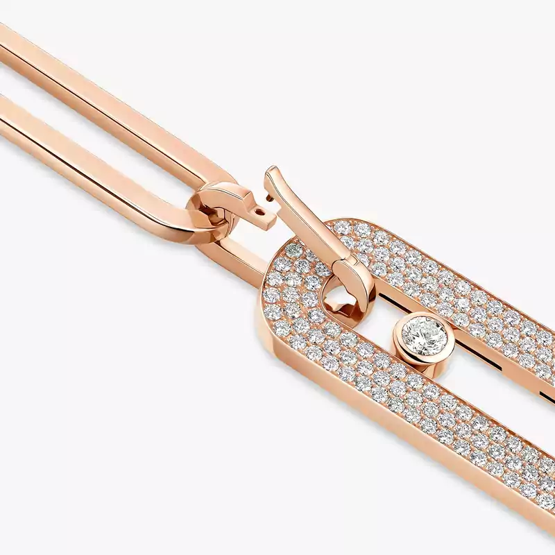 Necklace For Her Pink Gold Diamond Sautoir Move 10th Anniversary XL 06768-PG