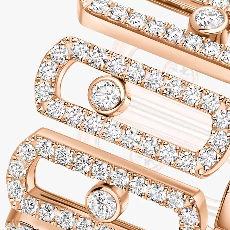 Anello Donna Oro rosa Diamante Move Iconica con pavé 12821-PG