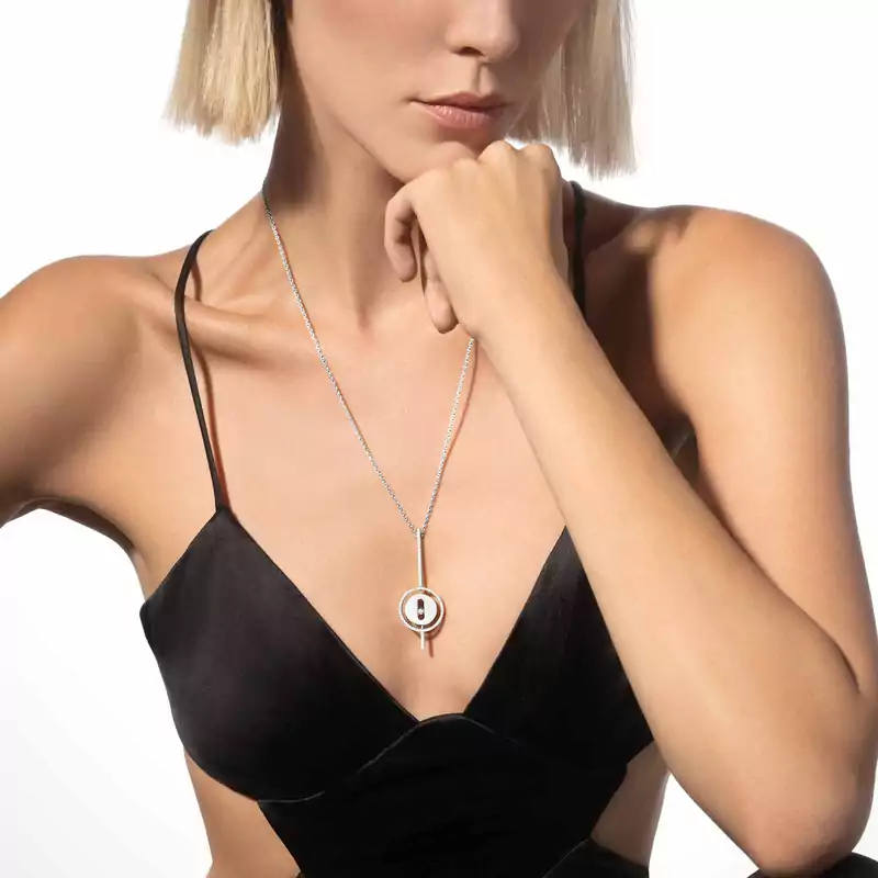 Lucky Move Arrow For Her Diamond Necklace White Gold 10113-WG