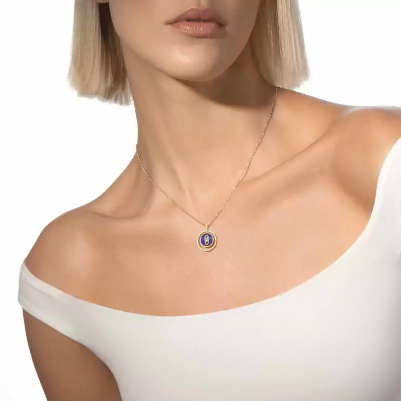 Lucky Move Kette KM Lapislazuli For Her Diamond Necklace Yellow Gold 11978-YG