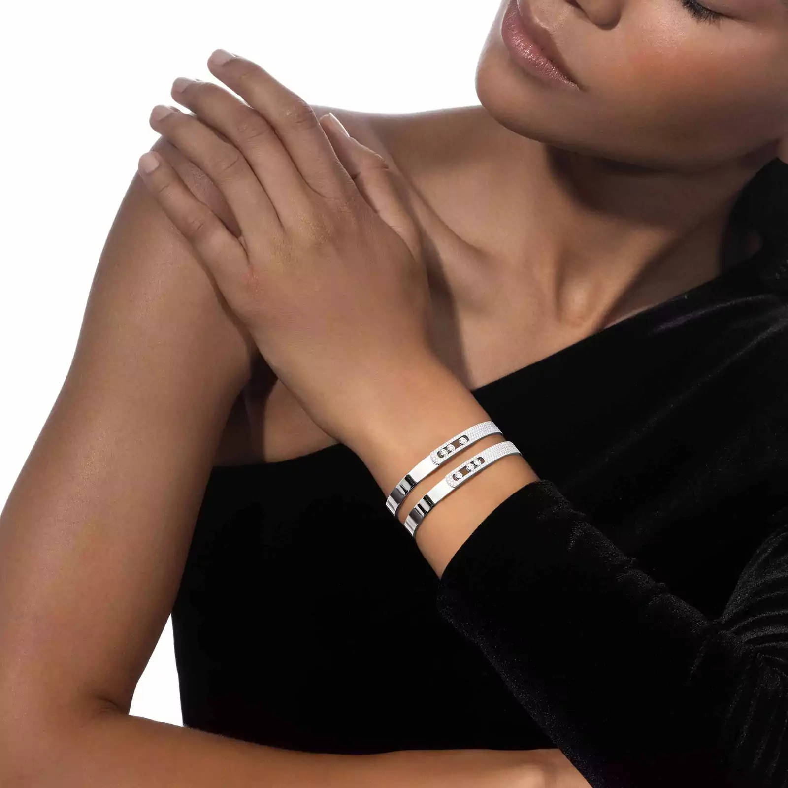 Bracelet For Her White Gold Diamond Bracciale rigido Move Noa con pavé  06371-WG